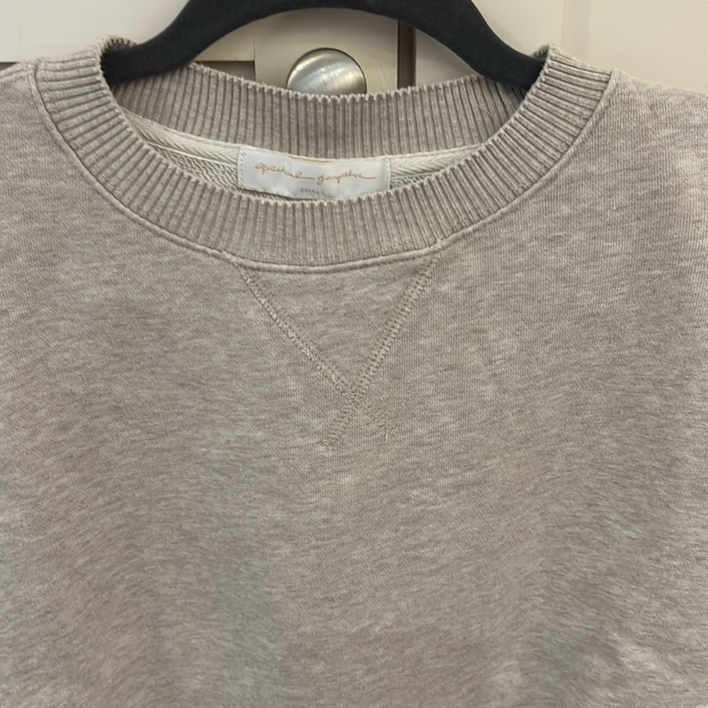 Spiritual Gangster cropped sweatshirt in heathered light tan, size small - Picture 4 of 8